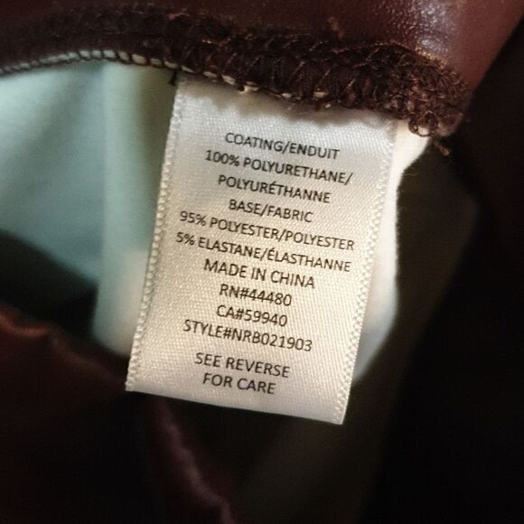 Mahogany Size Small Love Fire Faux Leather Pants - Picture 4 of 4